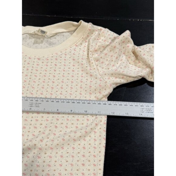 Abercrombie & Fitch Y2K Pointelle Moose Print Fitted Baby Tee Cream Womens Small - Picture 7 of 8